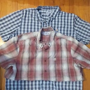 Carhartt Blue and Red Plaid Shirts Bundle